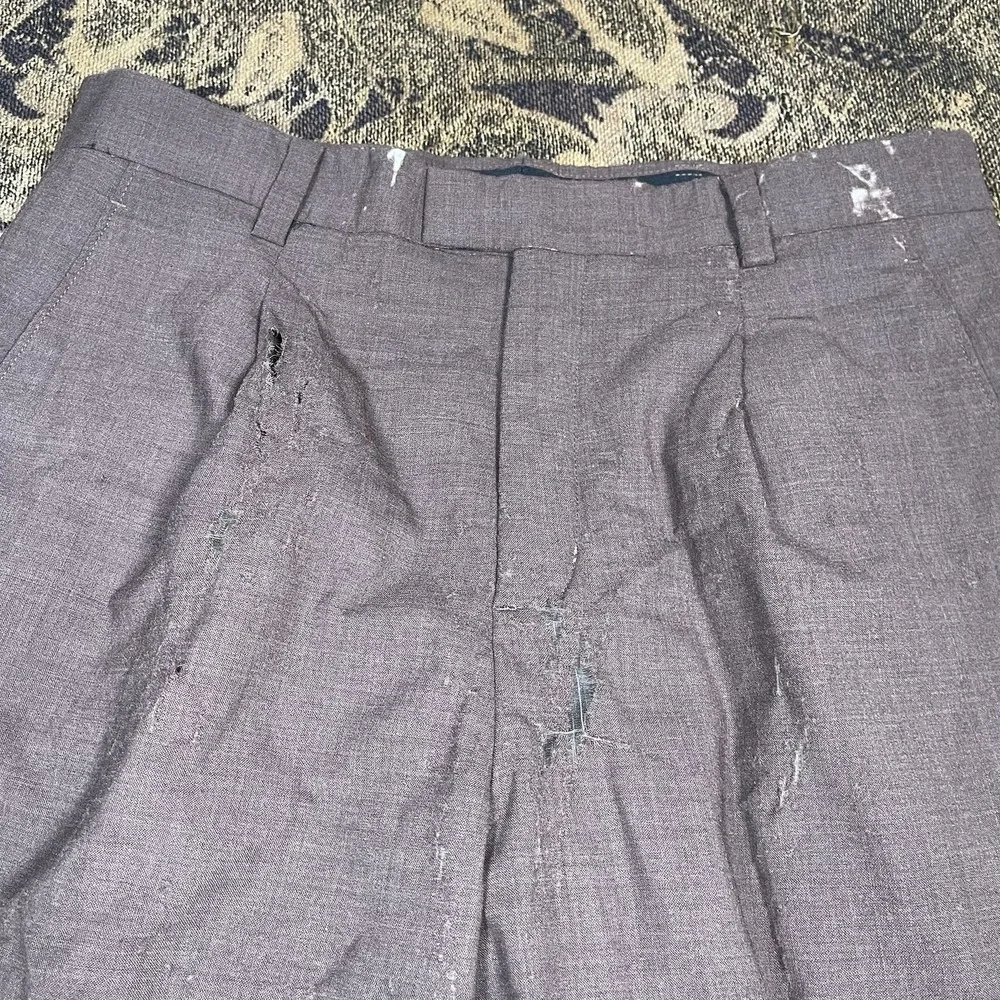 Nike Tiger Woods Mens Brown Straight Pants Wool Blend Size 32x30 Comfort Flawed